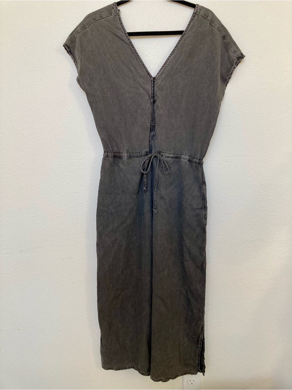 Cloth & Stone washed black charcoal grey jumpsuit Size Small